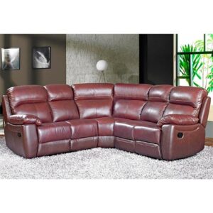 Astona Leather Corner Recliner Sofa In Chestnut