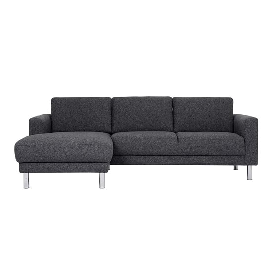 Clesto Fabric Upholstered Left Handed Corner Sofa In Anthracite