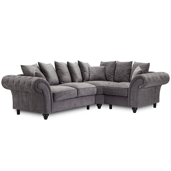 Williton Fabric Right Hand Corner Sofa In Dark Grey