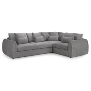 Millburn Velvet Right Hand Corner Sofa In Grey